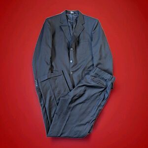 Jos A Bank Traveler Suit Mens 43R Navy Wool Tailored Fit Two Piece (32/31 Pants)